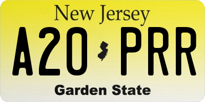 NJ license plate A20PRR