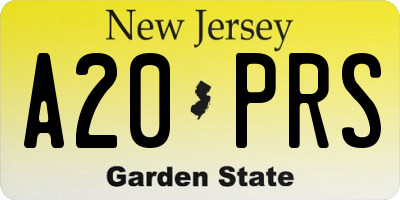 NJ license plate A20PRS
