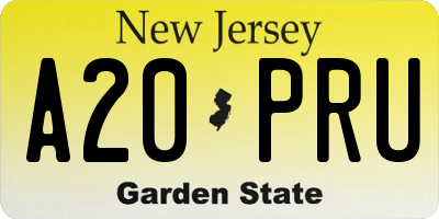 NJ license plate A20PRU