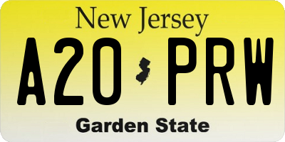 NJ license plate A20PRW