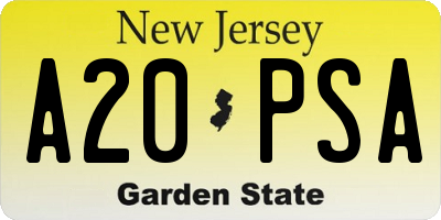 NJ license plate A20PSA