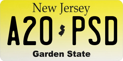 NJ license plate A20PSD