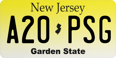 NJ license plate A20PSG