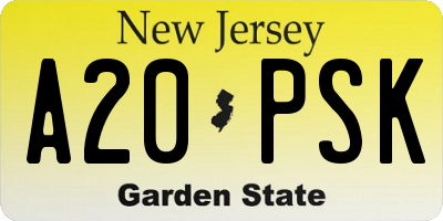 NJ license plate A20PSK