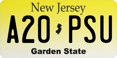 NJ license plate A20PSU