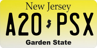 NJ license plate A20PSX