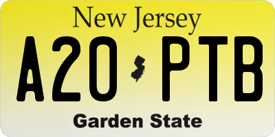 NJ license plate A20PTB
