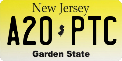NJ license plate A20PTC