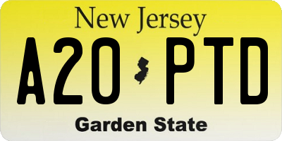 NJ license plate A20PTD