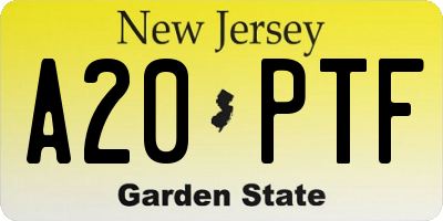 NJ license plate A20PTF
