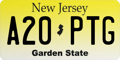NJ license plate A20PTG
