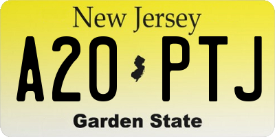 NJ license plate A20PTJ