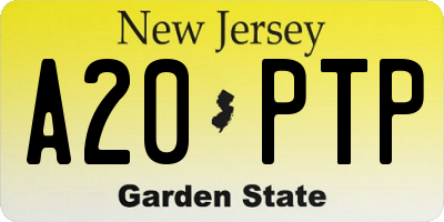 NJ license plate A20PTP
