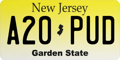 NJ license plate A20PUD
