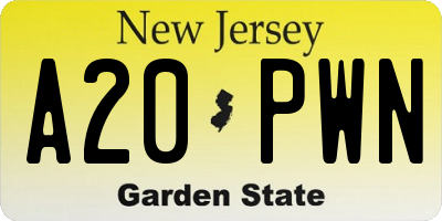 NJ license plate A20PWN