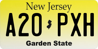NJ license plate A20PXH