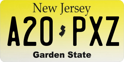 NJ license plate A20PXZ