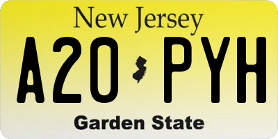 NJ license plate A20PYH