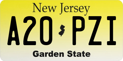 NJ license plate A20PZI