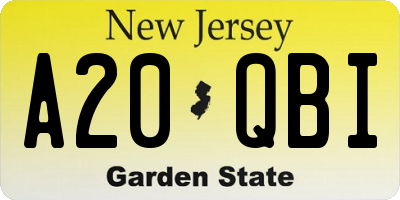 NJ license plate A20QBI