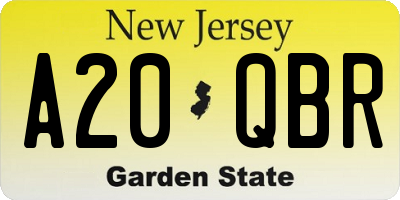NJ license plate A20QBR