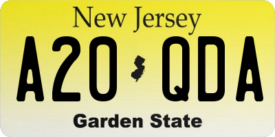 NJ license plate A20QDA