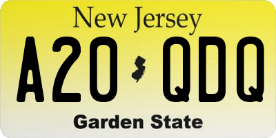 NJ license plate A20QDQ