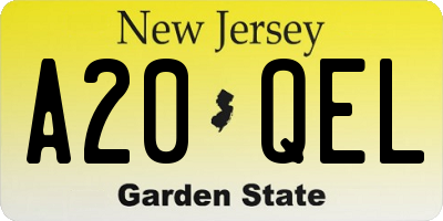 NJ license plate A20QEL