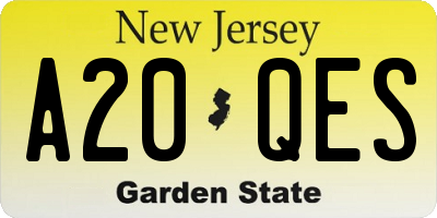 NJ license plate A20QES