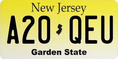 NJ license plate A20QEU