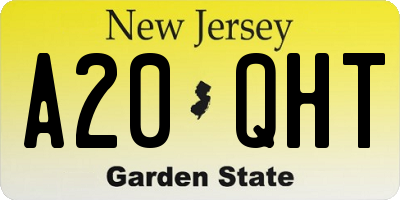 NJ license plate A20QHT
