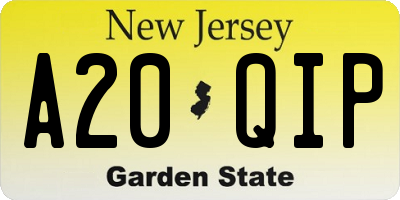NJ license plate A20QIP