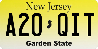 NJ license plate A20QIT