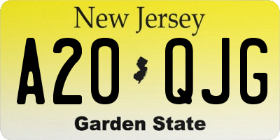 NJ license plate A20QJG