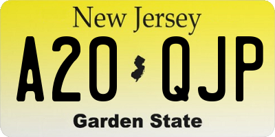 NJ license plate A20QJP