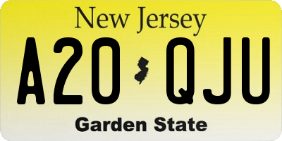 NJ license plate A20QJU