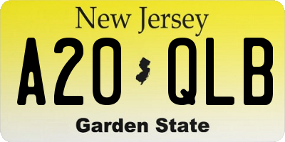 NJ license plate A20QLB