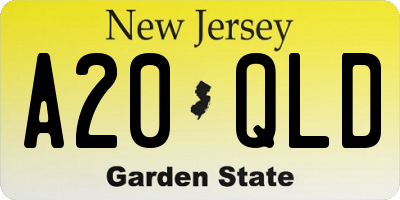 NJ license plate A20QLD