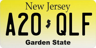 NJ license plate A20QLF