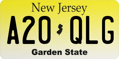 NJ license plate A20QLG
