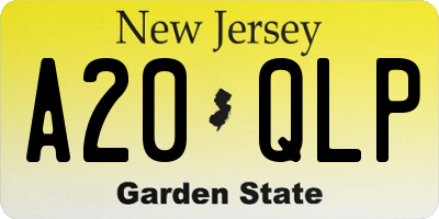 NJ license plate A20QLP