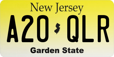 NJ license plate A20QLR