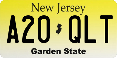 NJ license plate A20QLT