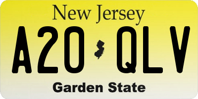 NJ license plate A20QLV