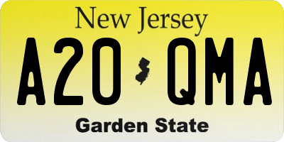 NJ license plate A20QMA