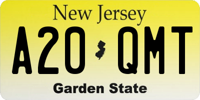 NJ license plate A20QMT