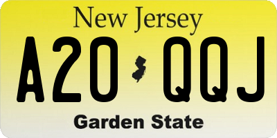 NJ license plate A20QQJ