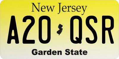 NJ license plate A20QSR