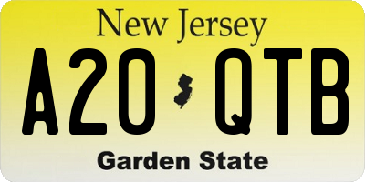 NJ license plate A20QTB
