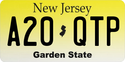 NJ license plate A20QTP